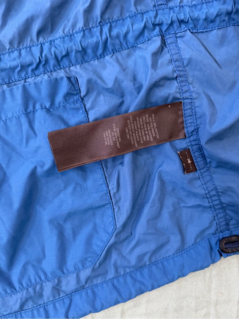 Vintage Coach NYC Hooded Lightweight Windbreaker Blue L - Picture 8 of 13